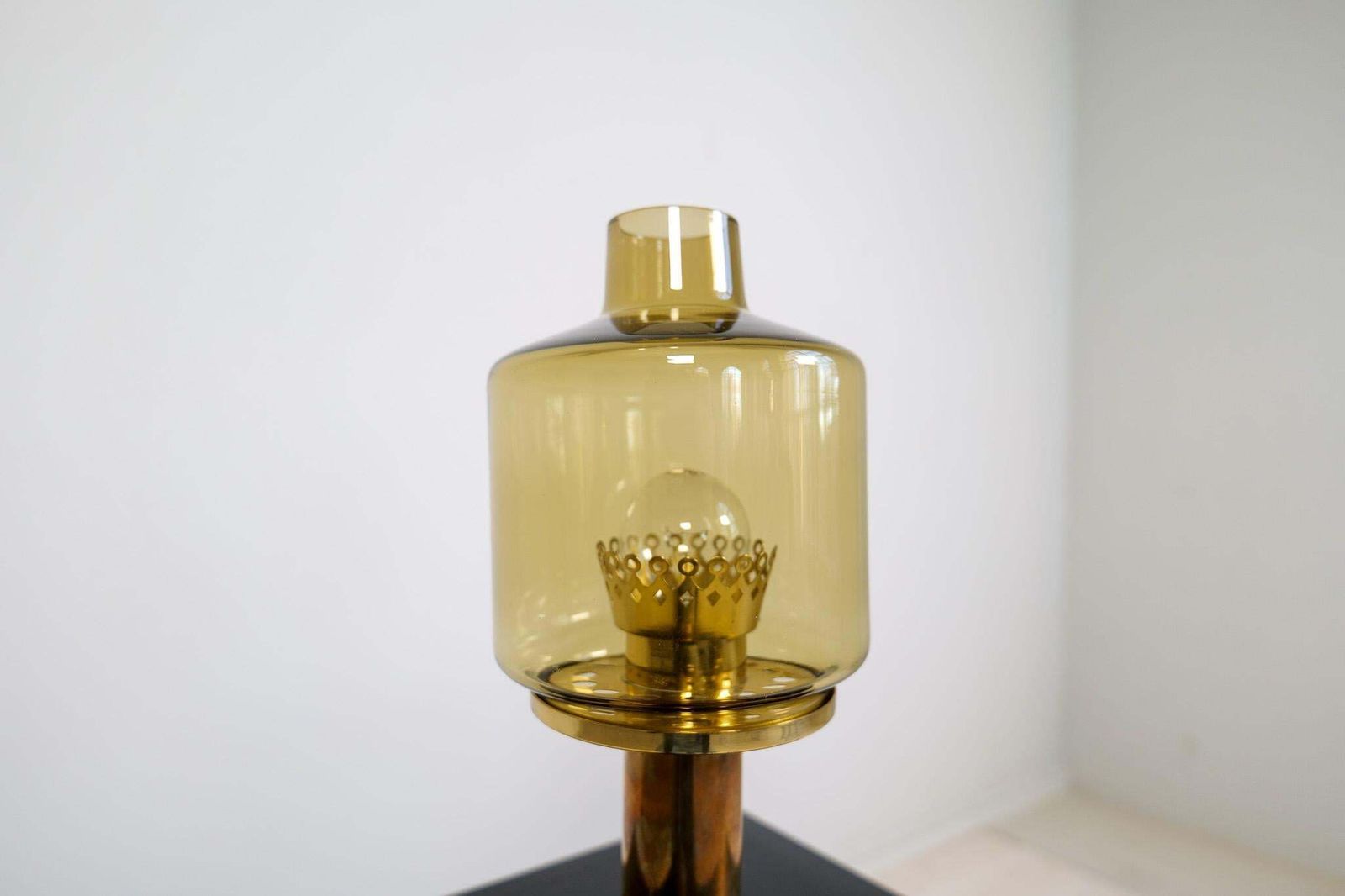 Hans Agne Jakobsson Table Lamp Model B 102 In Brass And Glass, 1960s, Sweden photo Lighting