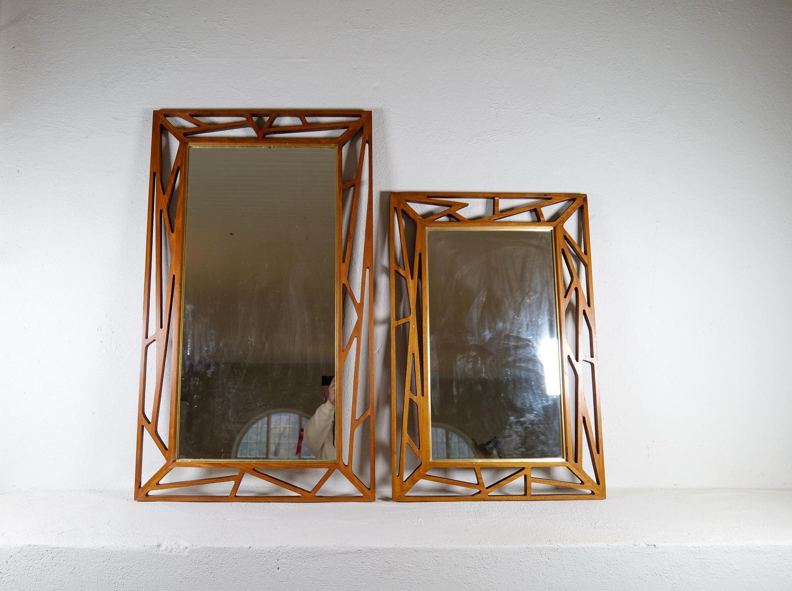 4104.0 Mid Century Yngve Ekström Rare Large Mirror "Konkret" By Eden Spegel In Sweden photo
