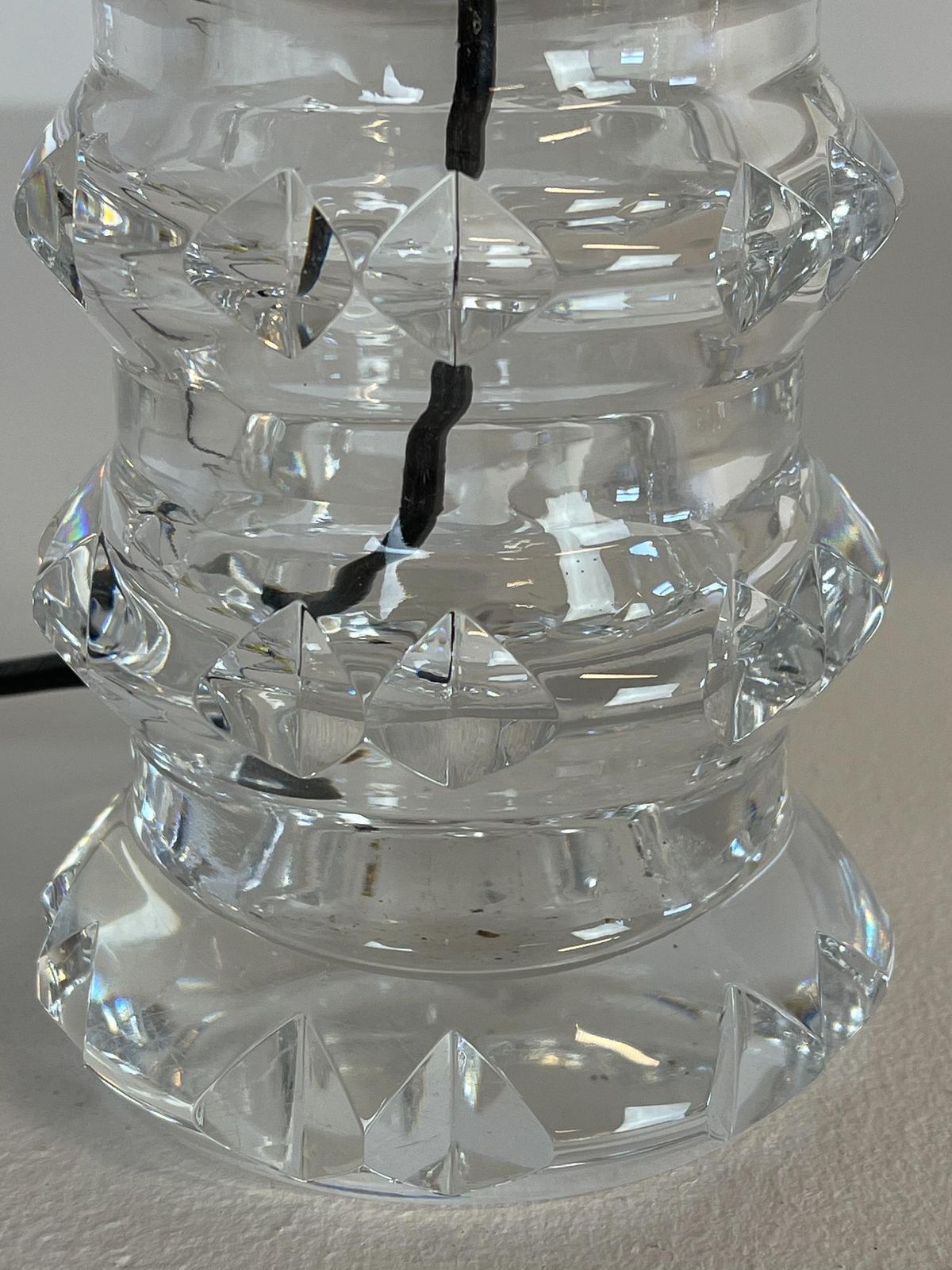 photo for sale Midcentury Pair Of Crystal Lamps By Carl Fagerlund For Orrefors Sweden, 1970s