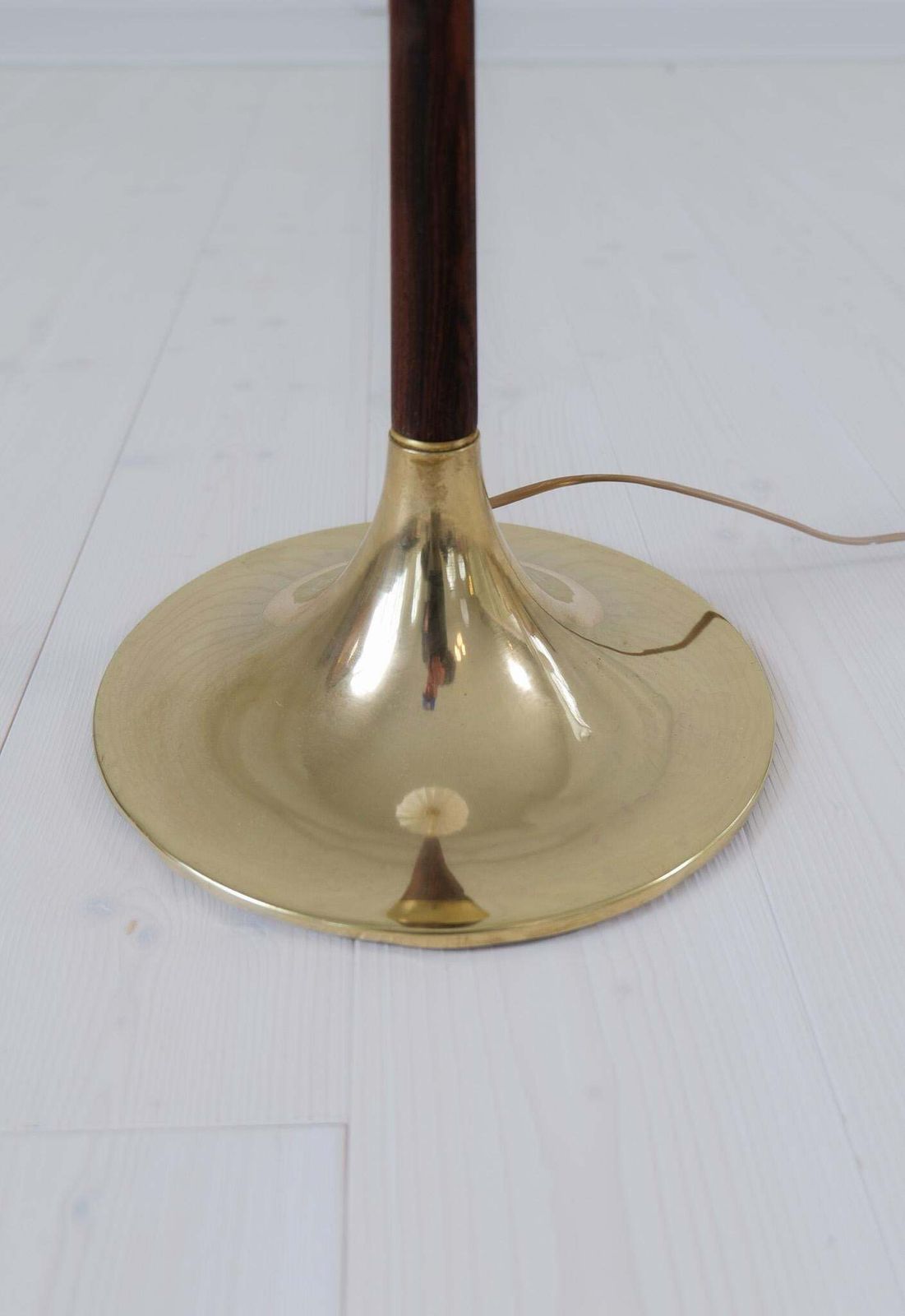 photo for sale Midcentury Modern Trumpet Shaped Brass Floor Lamp, Sweden, 1960s