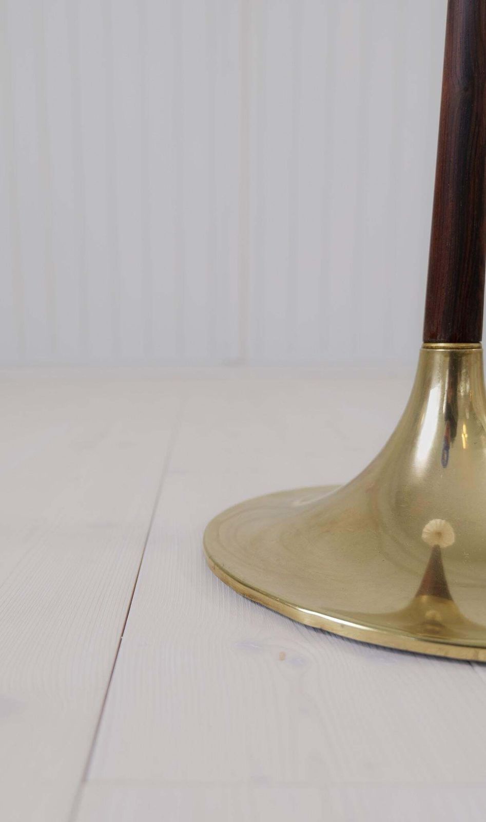 Lighting Midcentury Modern Trumpet Shaped Brass Floor Lamp, Sweden, 1960s photo