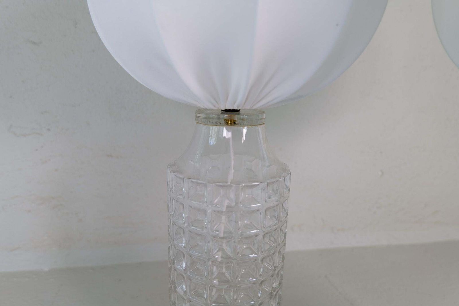 Mid Century Modern Large Glass Table Lamps Orrefors, Sweden, 1970s photo vinterior