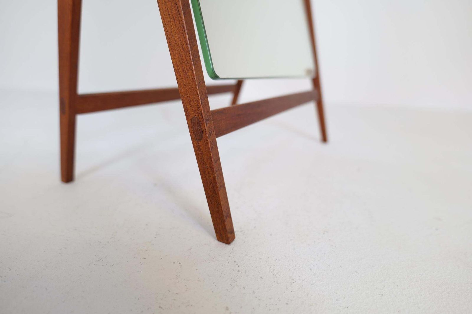 Mid Century Hans Agne Jakobsson Brass And Teak Large Rare Table Mirror, Sweden photo 2138.0