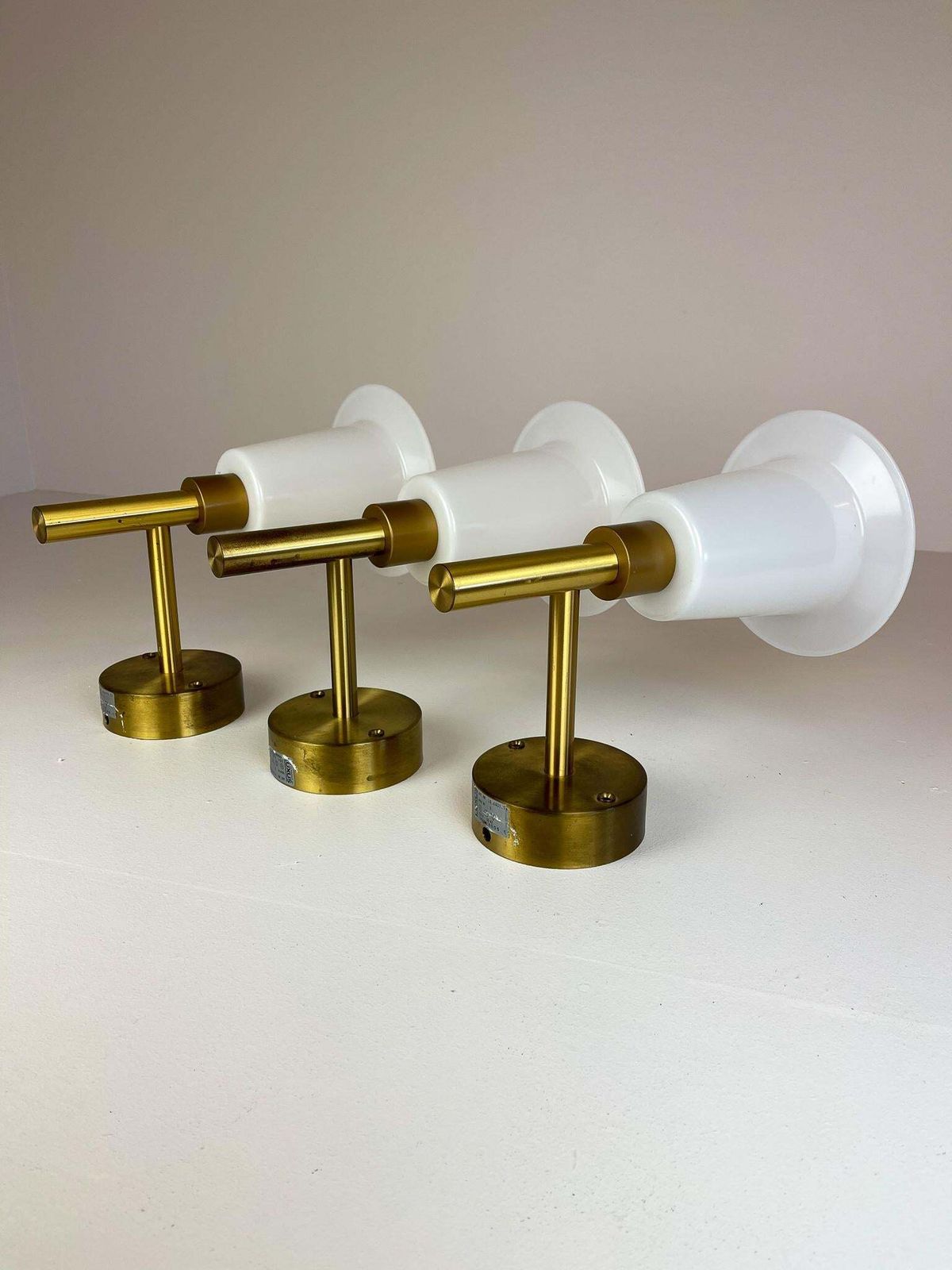 Midcentury Wall Mounted Brass And Acrylic Lamps Luxus, Sweden, 1960s photo buy