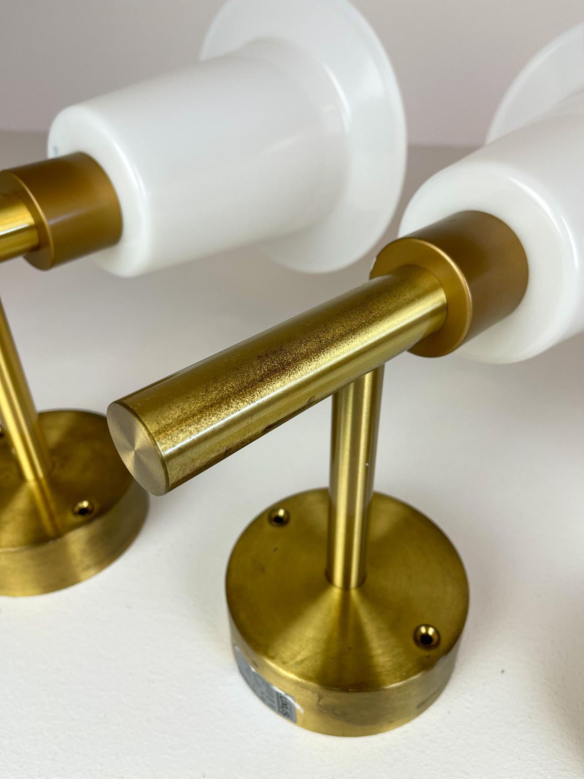 photo furniture Midcentury Wall Mounted Brass And Acrylic Lamps Luxus, Sweden, 1960s