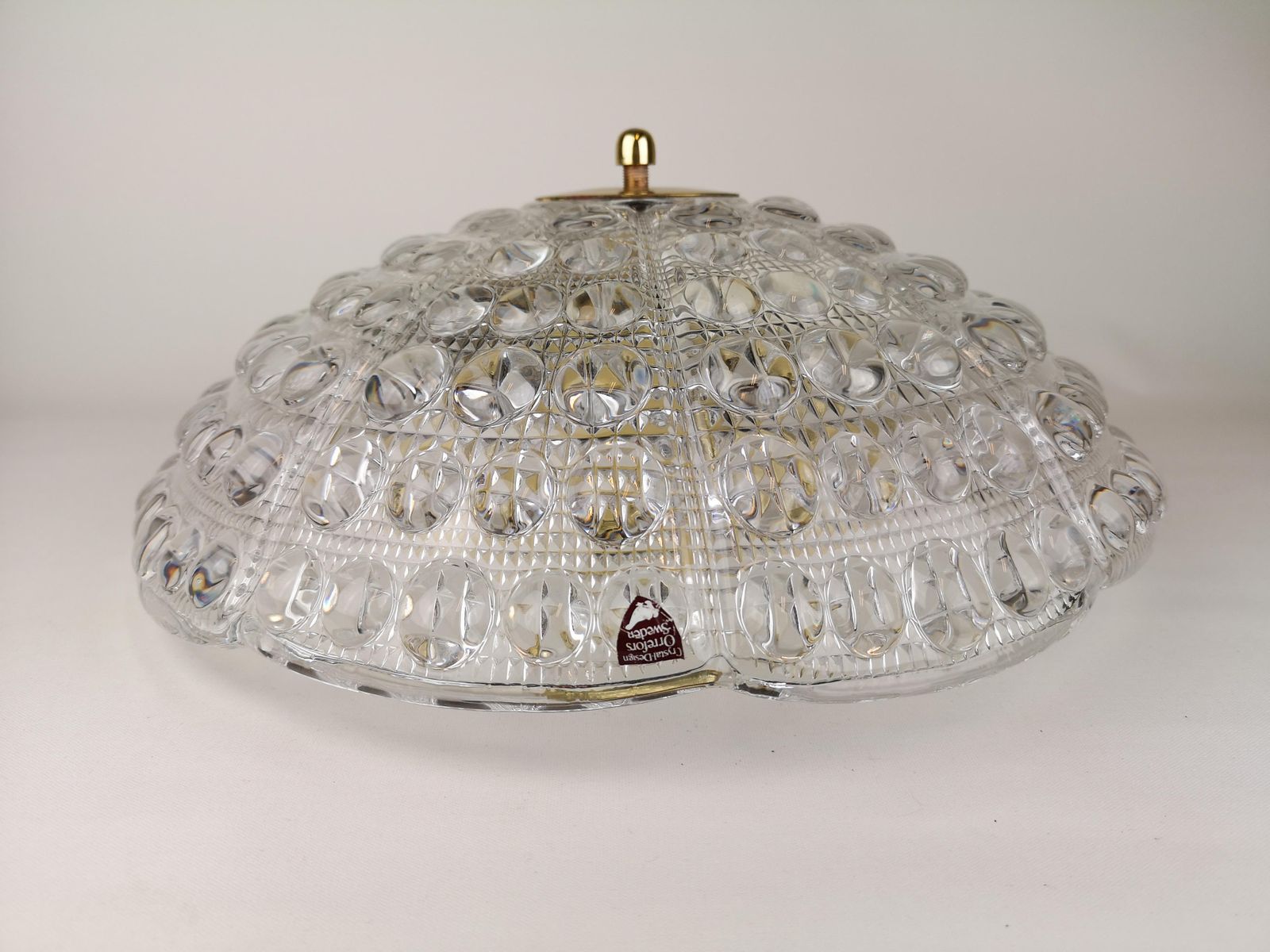Crystal And Brass Ceiling Light By Carl Fagerlund For Orrefors, 1960s photo furniture