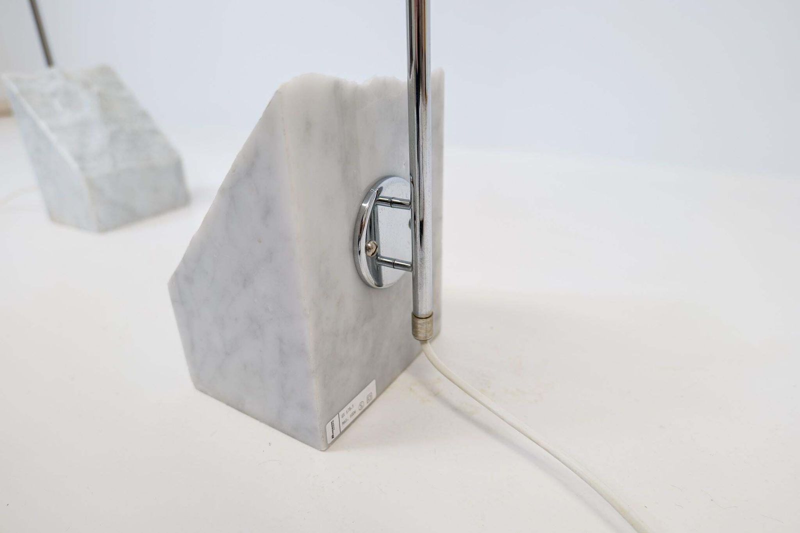Mid Century Pair Of Bergboms Marble And Steel Floor Lamps, 1970s, Sweden photo buy