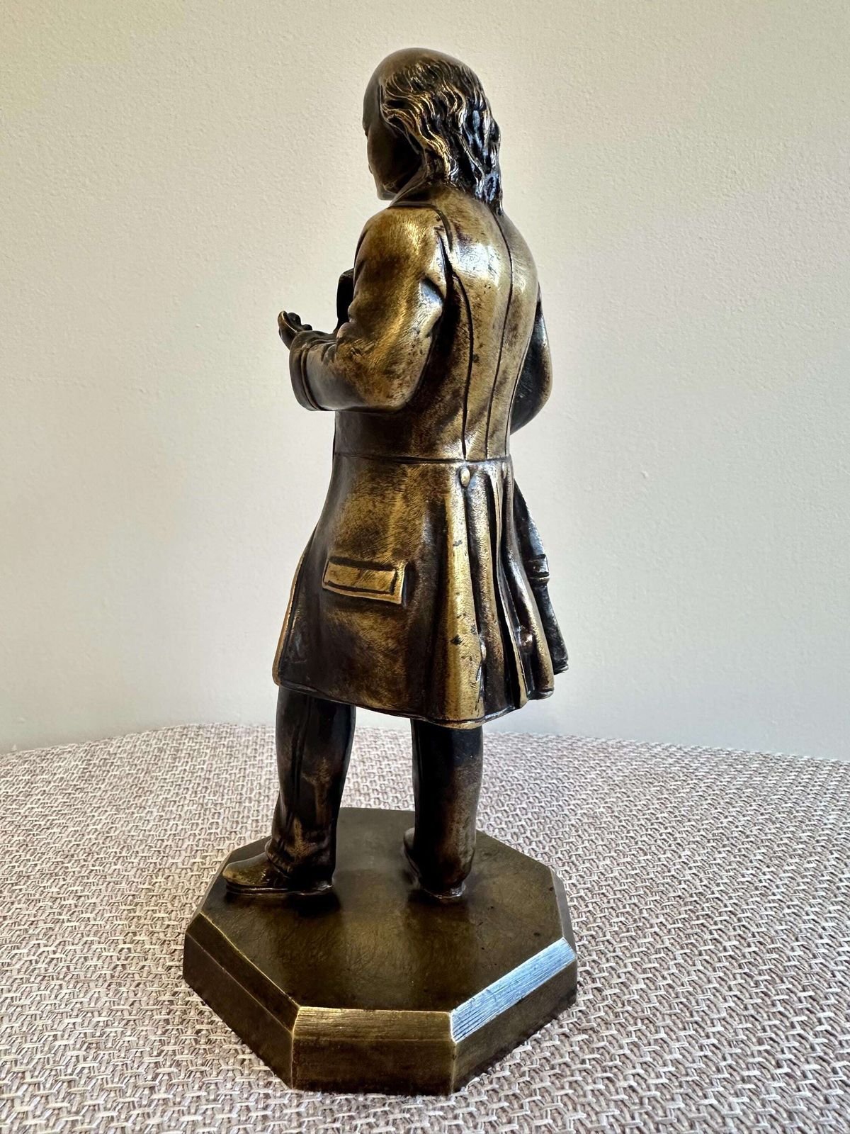 French Antique Bronze Man Statue, Pierre Jean Beranger Balladeer Figurine, Music Historian Gift photo vinterior