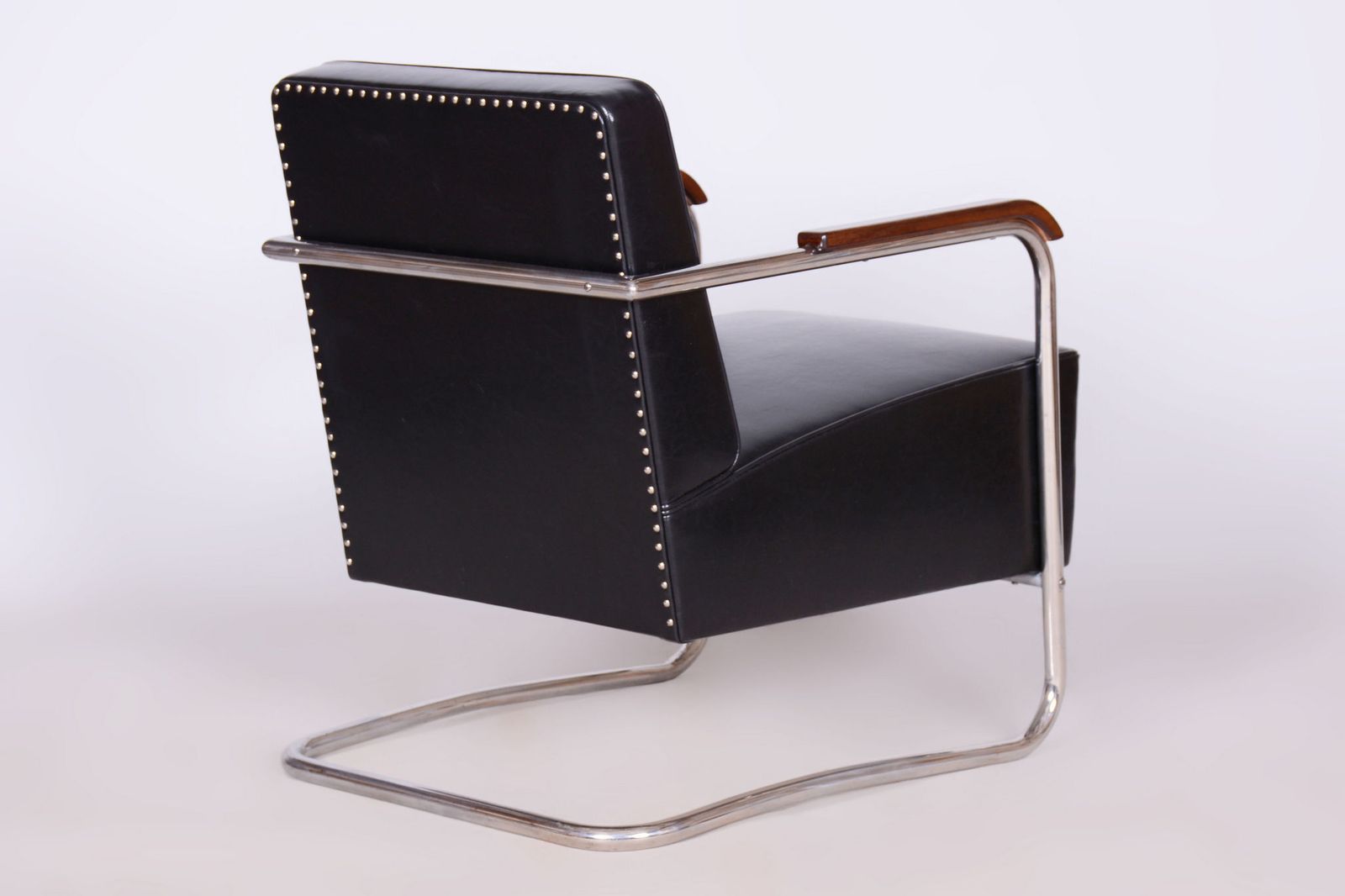 Furniture Pair Of Restored Bauhaus Armchairs, By Mücke Melder, Leather, Czech, 1930s photo