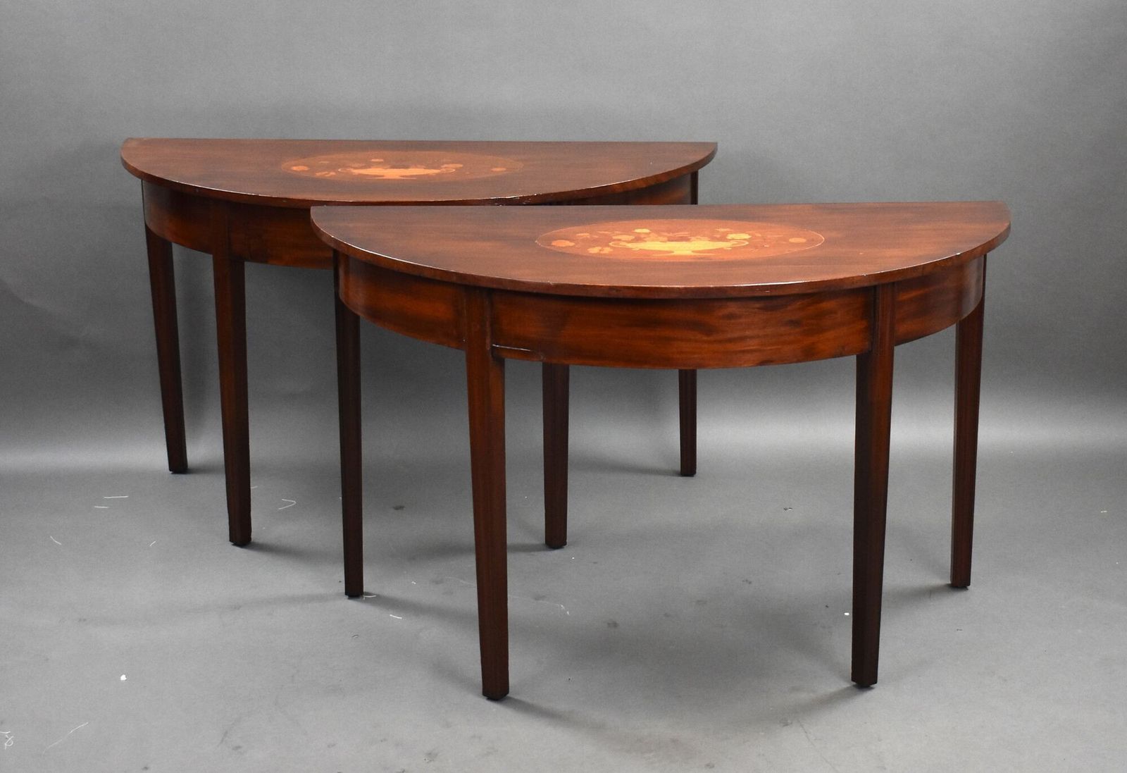 Pair Of George III Mahogany Inlaid Console Tables photo furniture