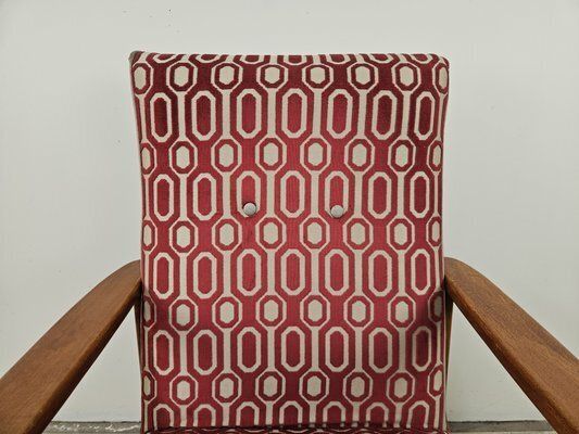 Italian Armchair In Wood And Fabric, 1950s photo vinterior
