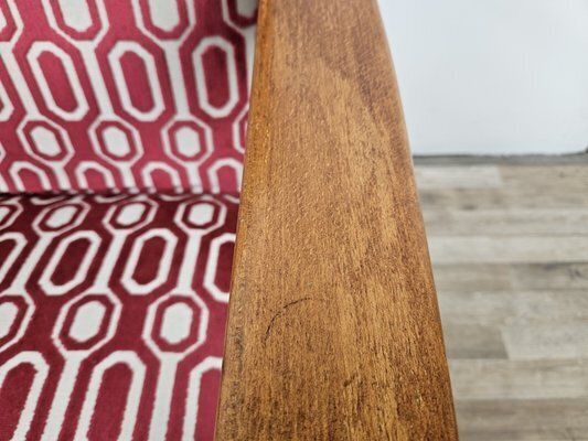 1995.0 Italian Armchair In Wood And Fabric, 1950s photo