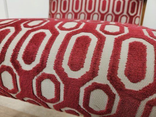 photo buy Italian Armchair In Wood And Fabric, 1950s