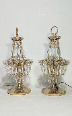 Crystal Table Lamps, Spain, 1980s, Set Of 2