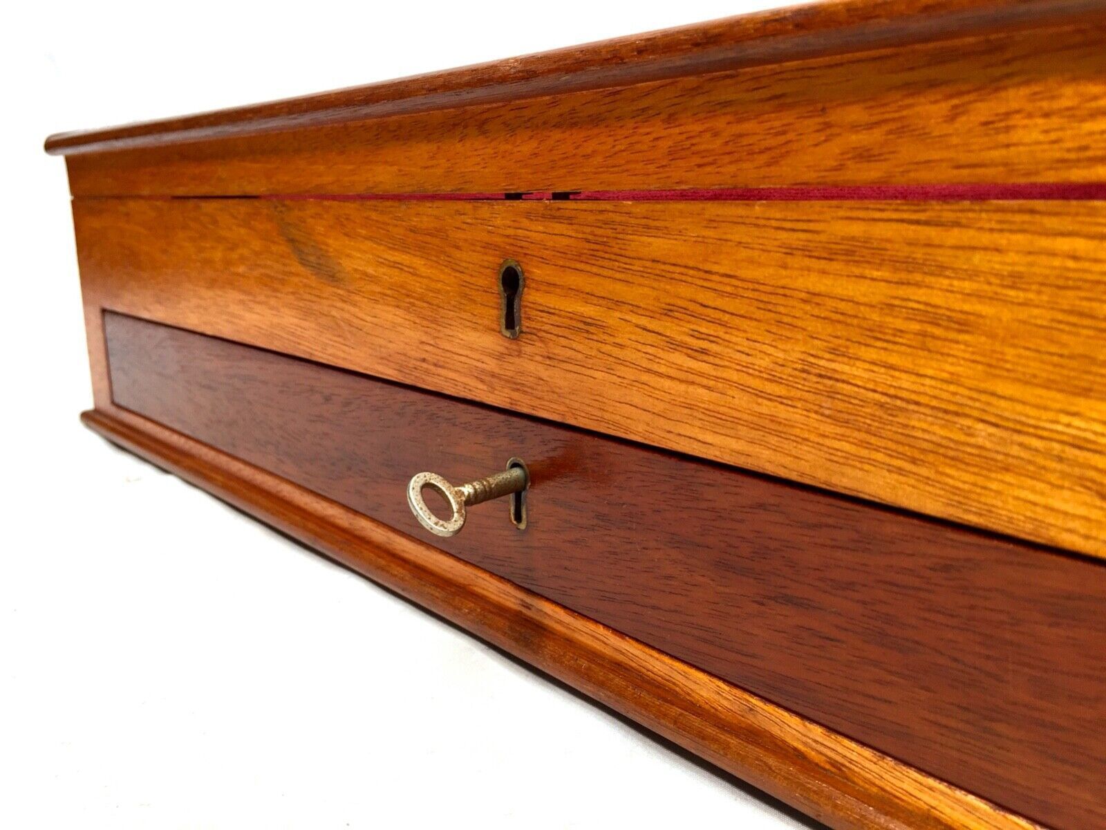 photo buy Antique Wooden Tabletop Pen Collectors Cabinet / Display Presentation Box C.1950