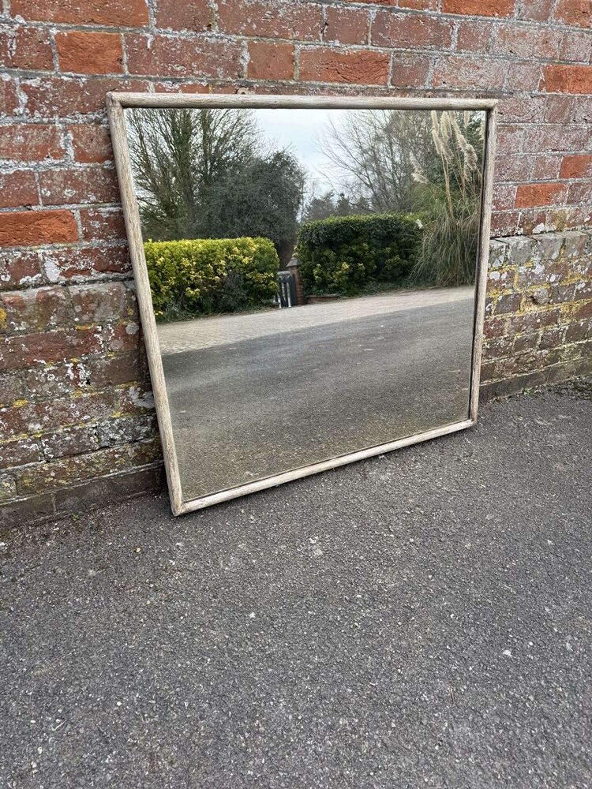 A Superb Highly Useful Size Antique French 19th C Painted Bistro Mirror. photo vinterior