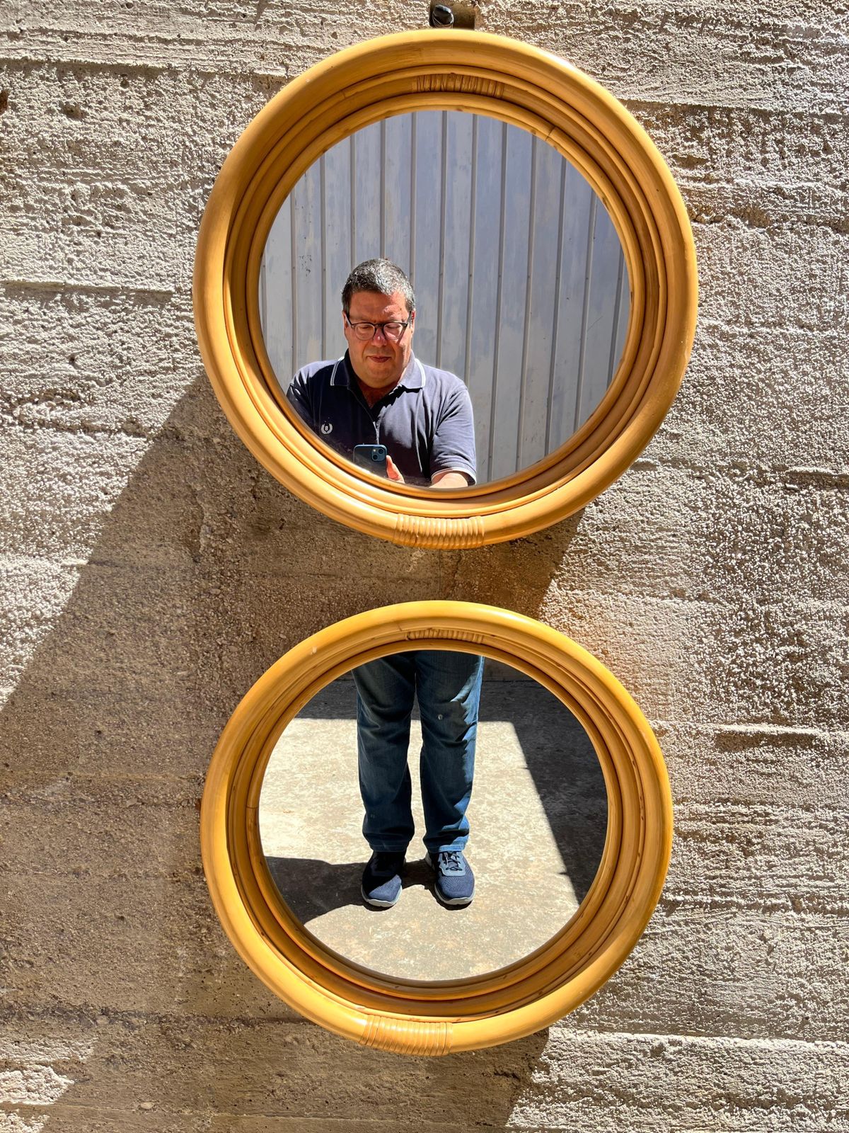 Set Of 2 Mid Century French Riviera 1960s Bamboo Wall Mirrors photo furniture