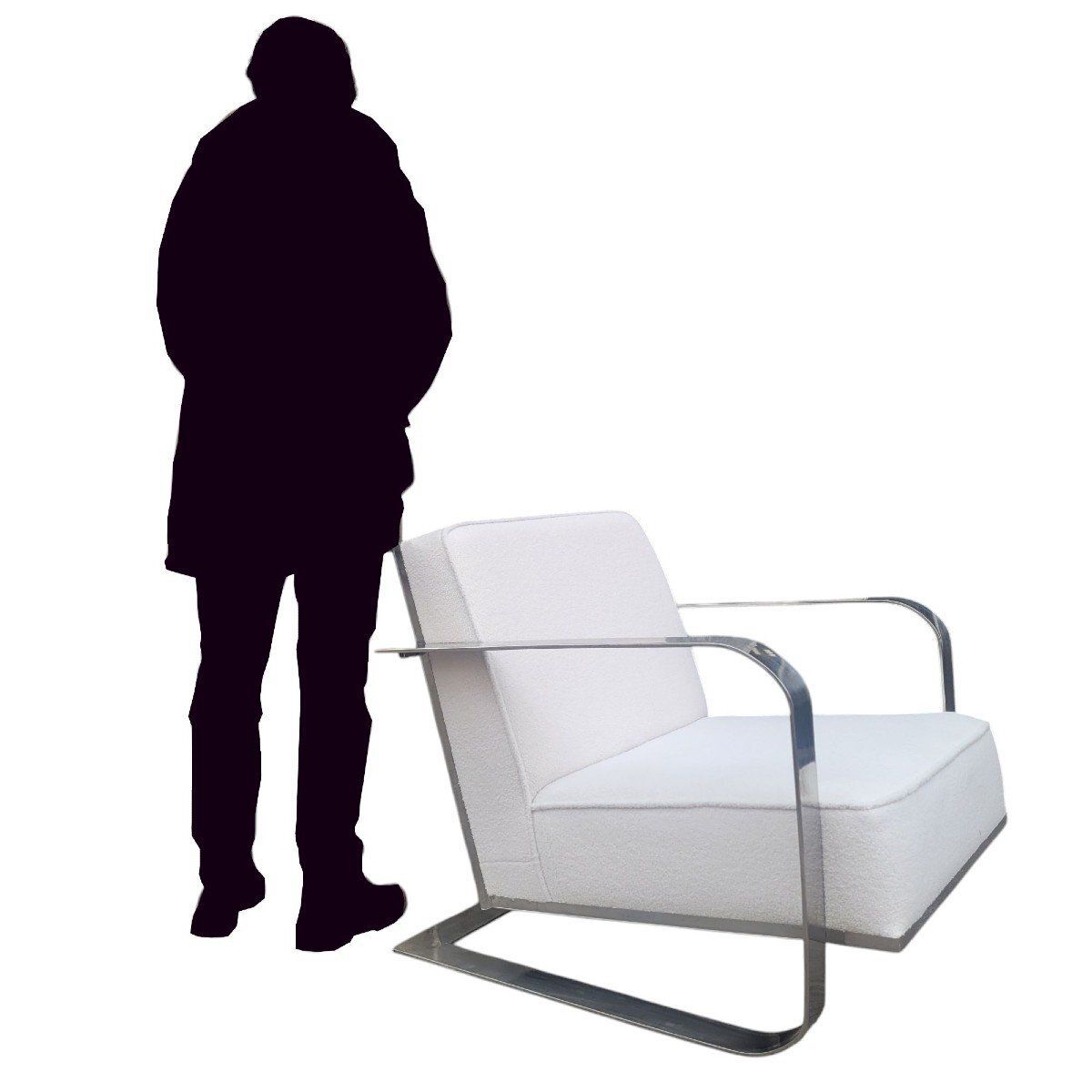 1850.0 Ralph Lauren, Chrome Plated Metal Armchair, 20th Century photo