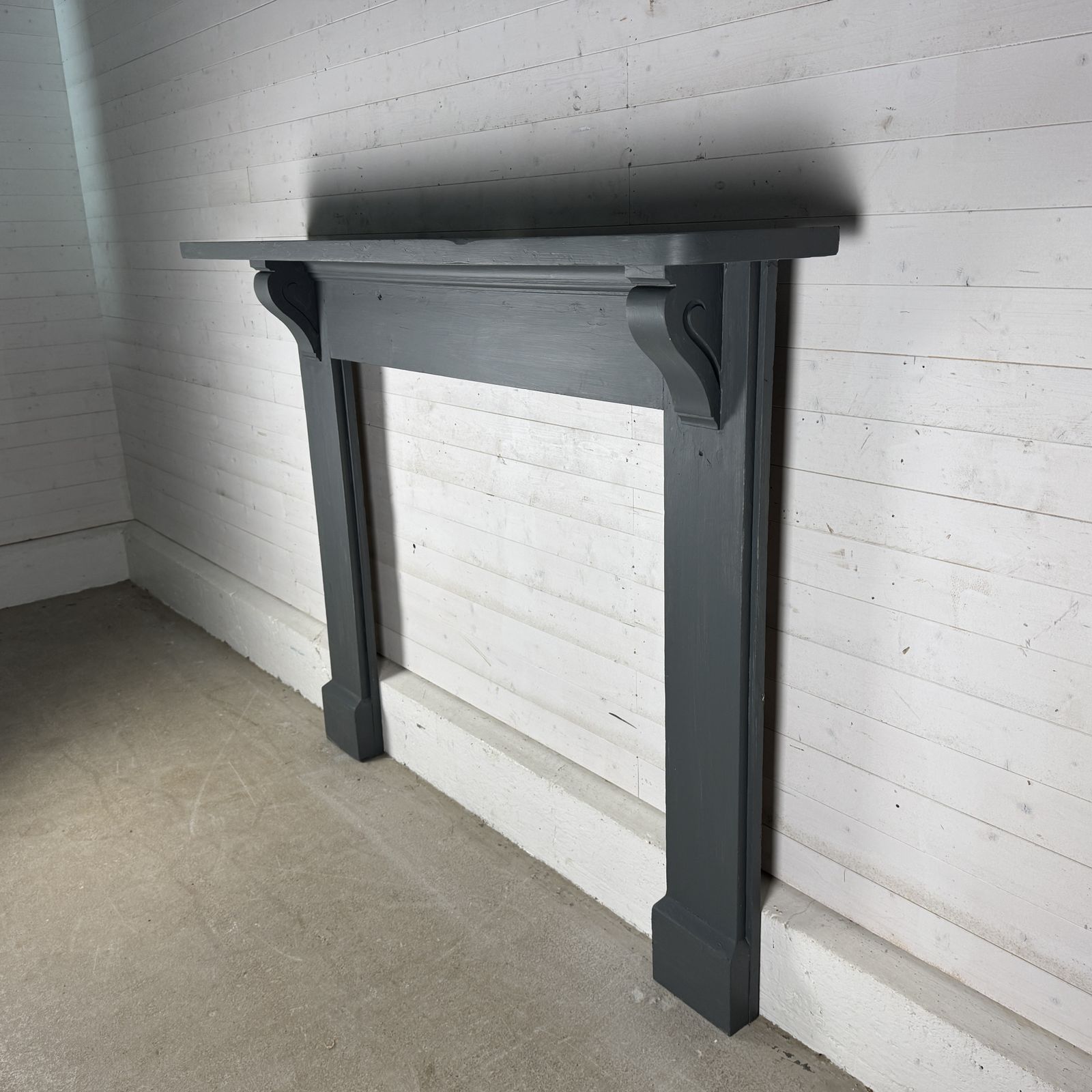 Simple Reclaimed Victorian Painted Pine Fire Surround photo for sale