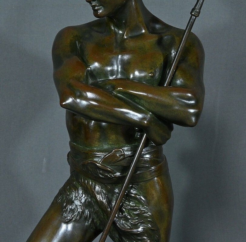 Important Bronze “The Lion Hunter” By H. Fugère – Late 19th Century photo vintage