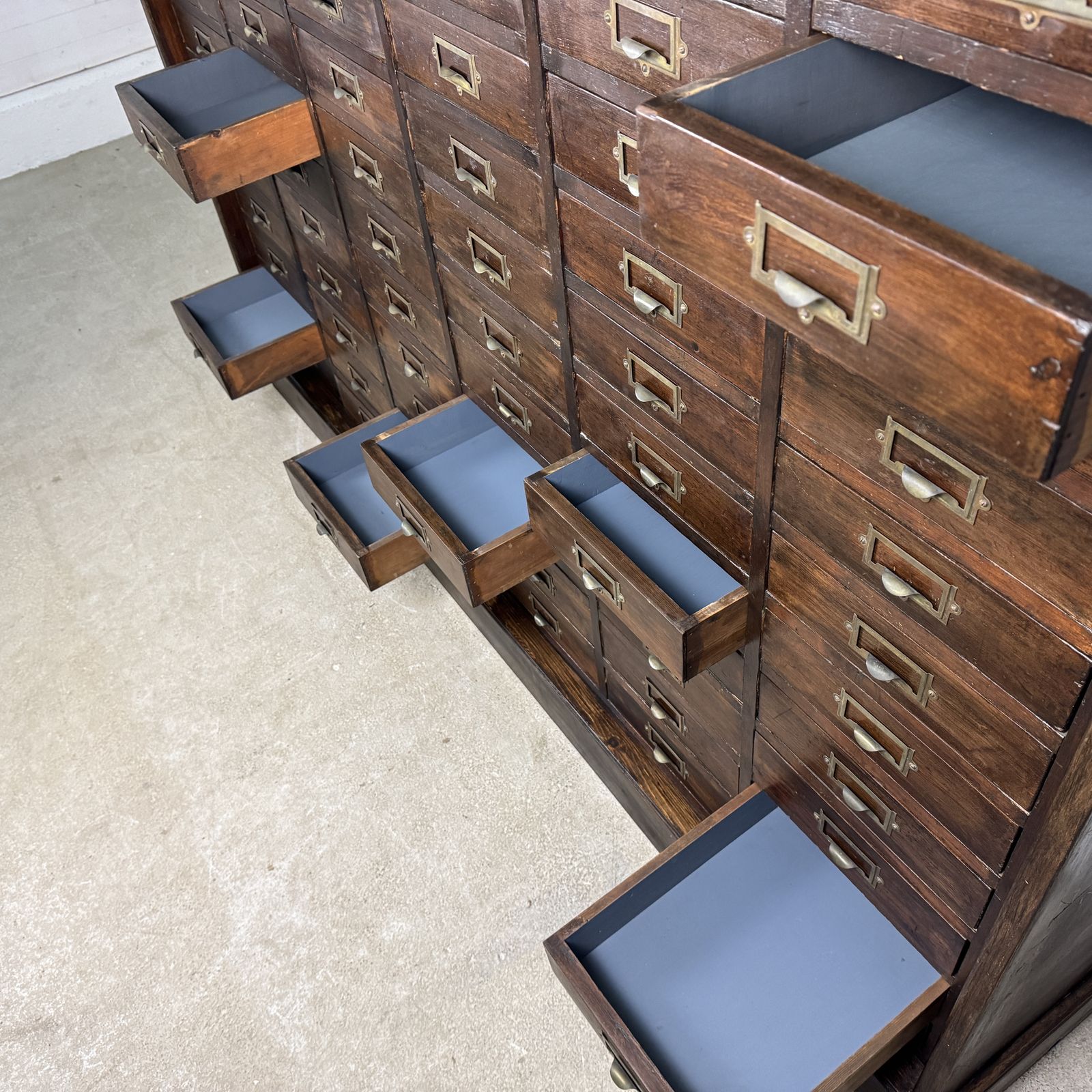 Huge Antique Pine Bank Of 90 Engineers Drawers photo Furniture