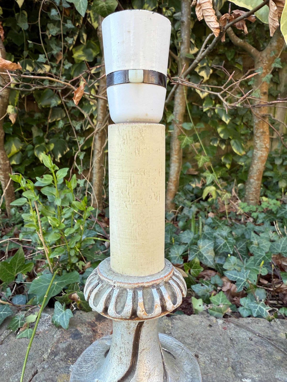 Rare Mid Century European Silver Painted Neo Classical Influenced Vintage Table Lamp   Baroque Revival Table Lamp photo Lighting