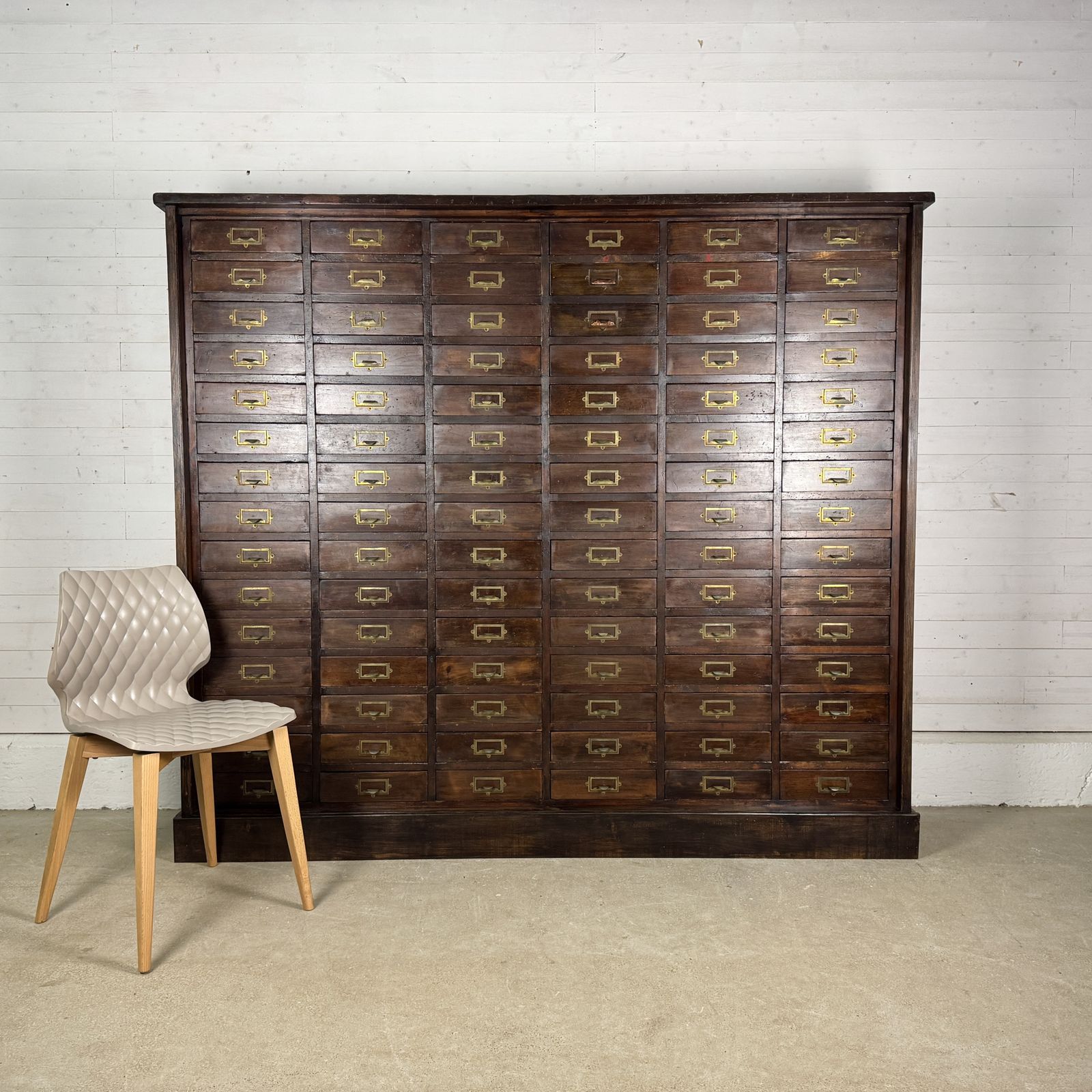 Furniture Huge Antique Pine Bank Of 90 Engineers Drawers photo