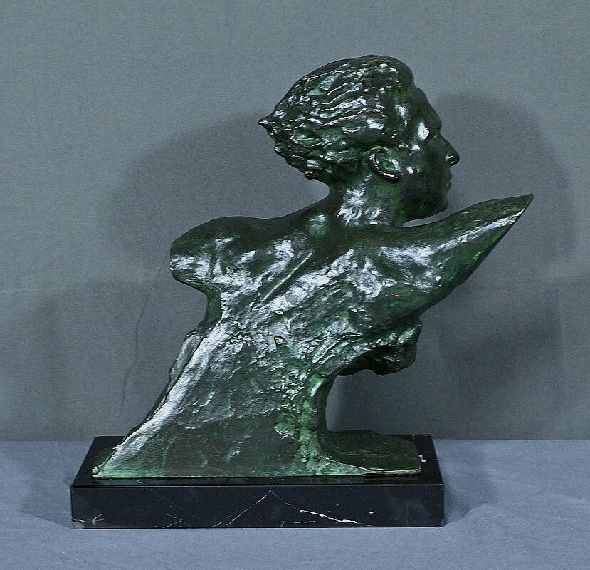 photo for sale Bronze “Jean Mermoz” By F. Focht, Art Deco – 1930