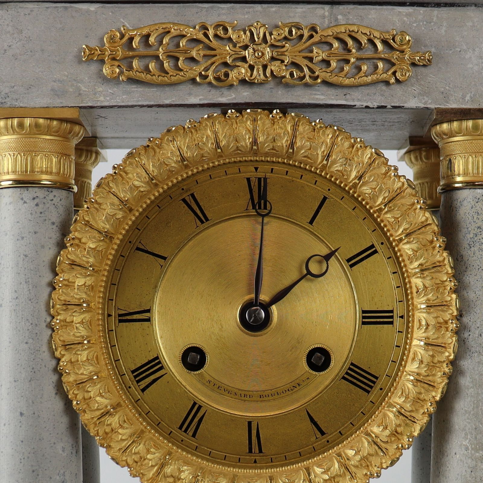 19th Century Portico French Clock With Paint Finish. photo Home Decor