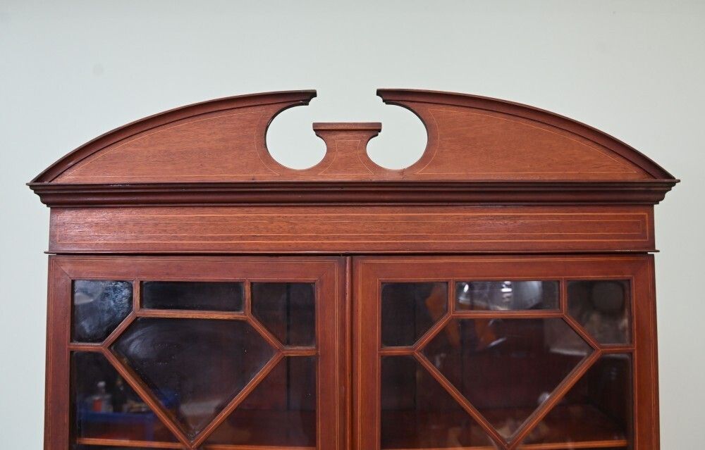 Antique Edwardian Sheraton China Cabinet Bookcase photo buy