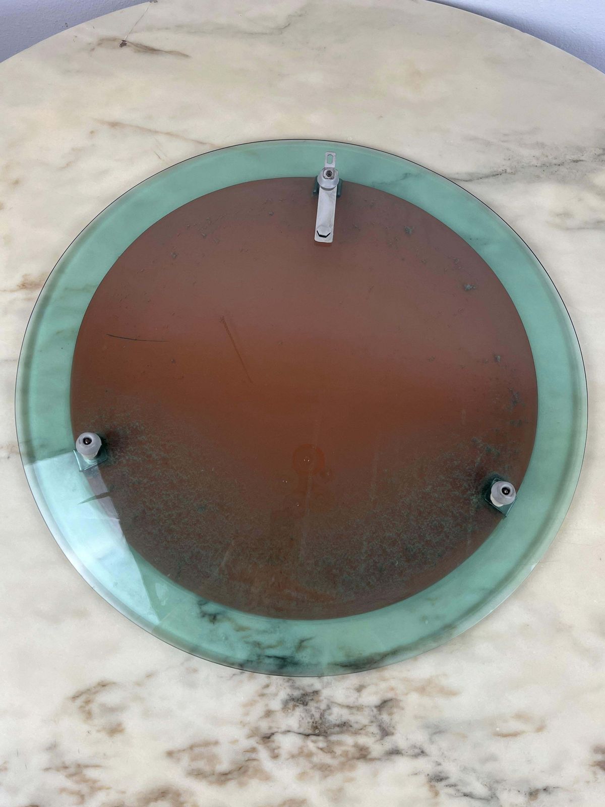 Mid Century Curved Round Mirror Attributed To Max Ingrand For Fontana Arte 1960s photo 5153.0