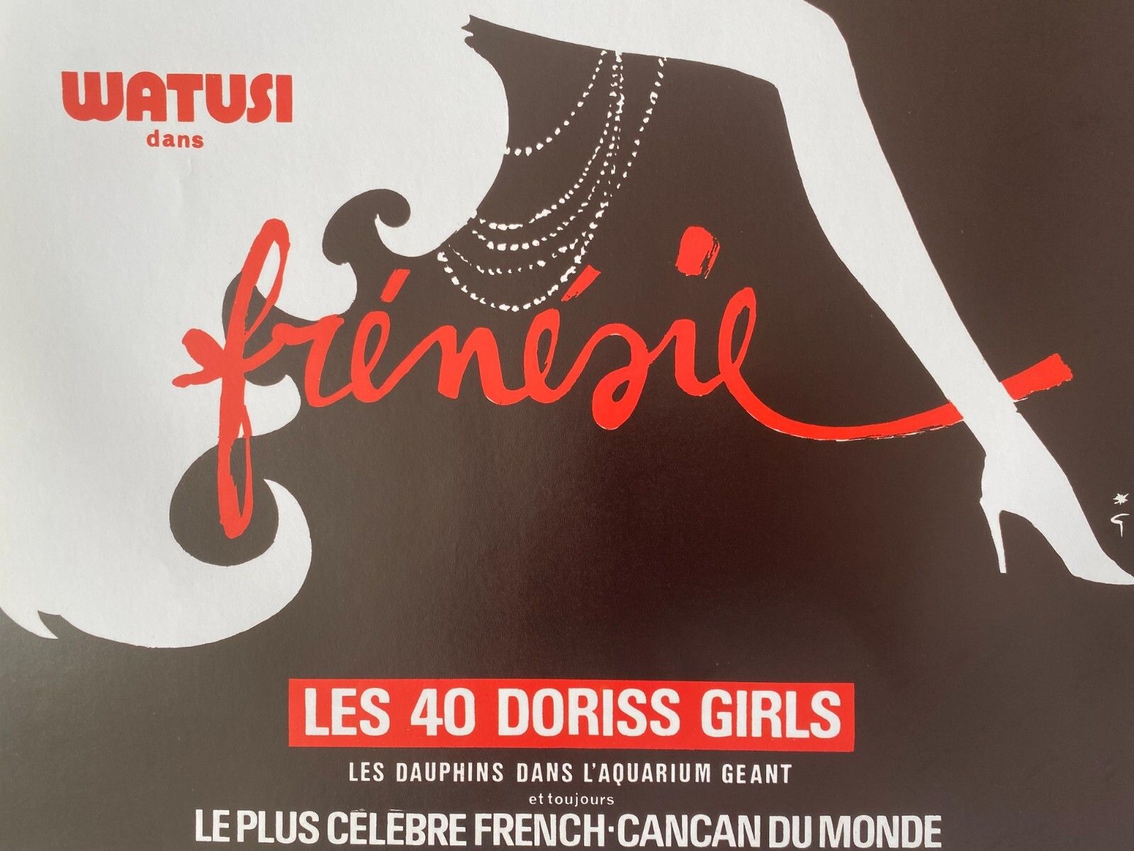230.0 René Gruau, 1980s   Bal Du Moulin Rouge, Frenesie   Original Vintage Poster Printed In Offset Lithography   Cm 58,5 X 38,5   In 23 X 15,1 photo