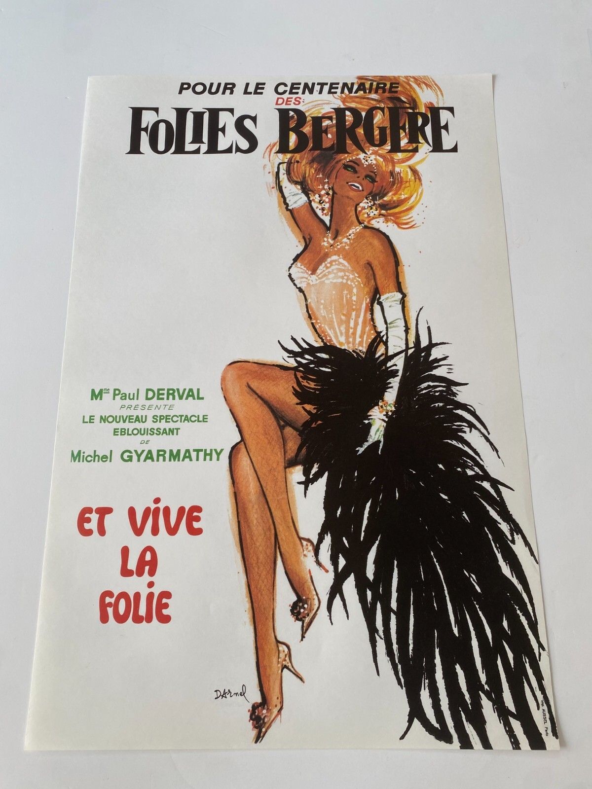 Jacques Darnel, 1970s   Pour Le Centenaire Des Folies Bergere   Original Vintage Poster Printed In Offset Lithography   C.A. Cm 60 X 40   23,6 X 15,7 photo for sale
