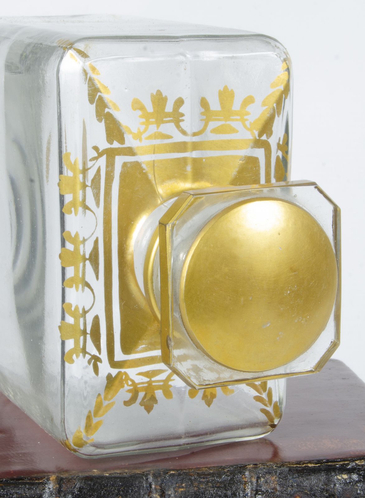 Late 19th Century Belle époque Books Shaped Decanter Case With Crystal Bottle, France photo vintage