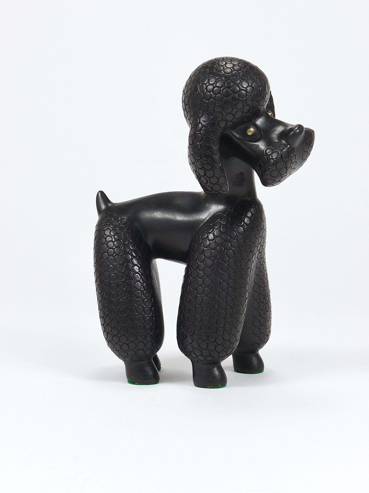 Charming Dog Poodle Sculpture Figurine By Leopold Anzengruber, Austria, 1950s photo vintage