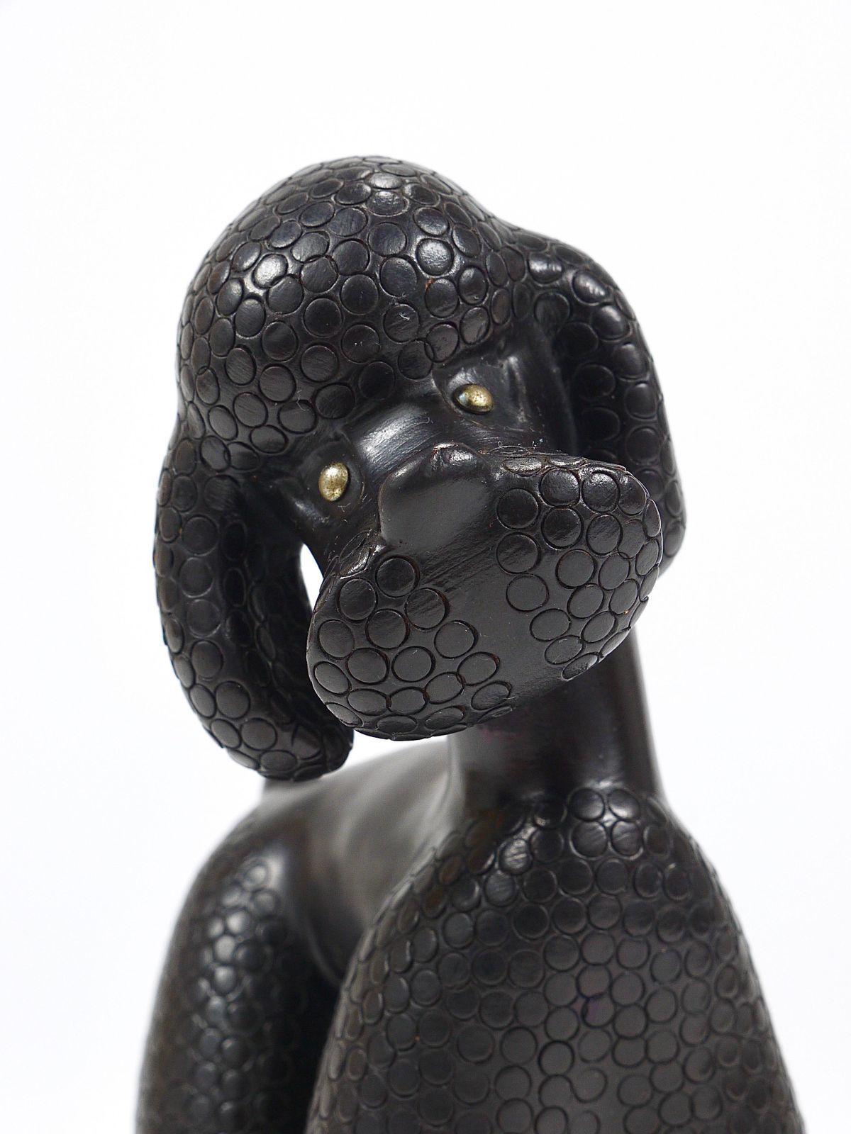 387.0 Charming Dog Poodle Sculpture Figurine By Leopold Anzengruber, Austria, 1950s photo