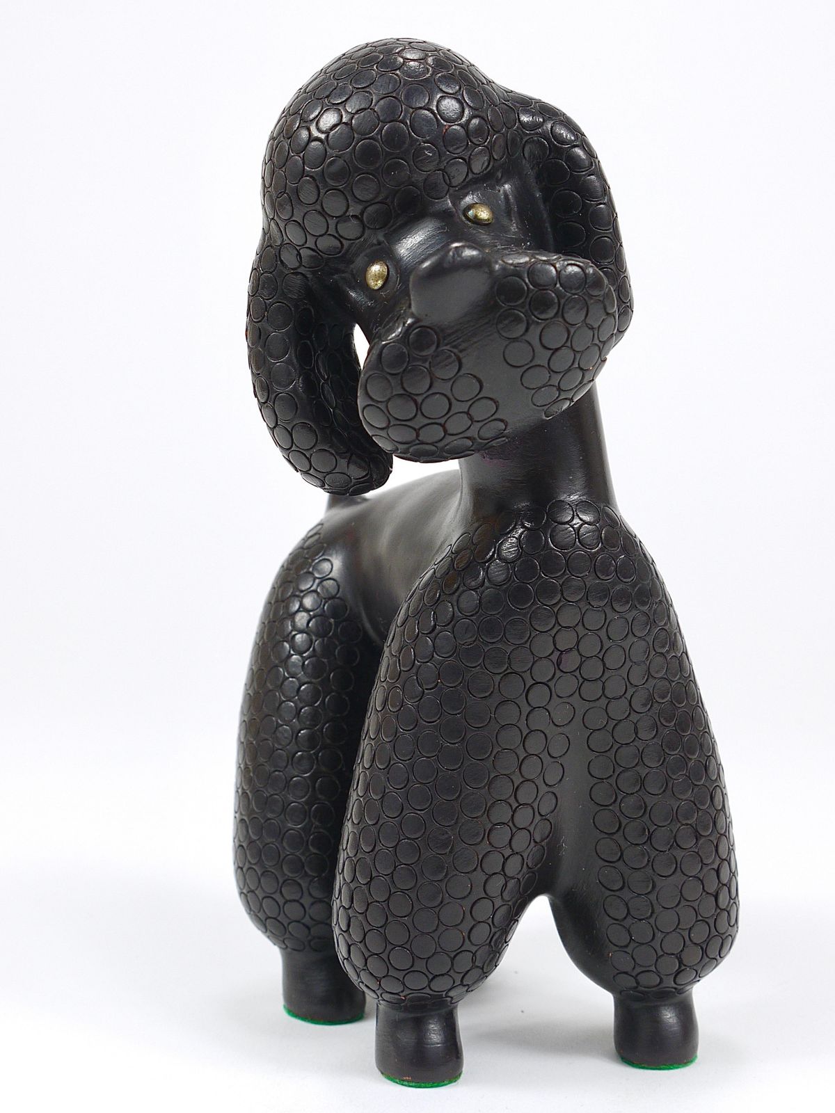 photo vinterior Charming Dog Poodle Sculpture Figurine By Leopold Anzengruber, Austria, 1950s