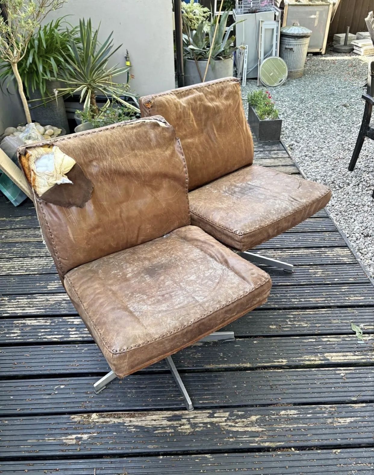 Rare Vintage Pair Of De Sede Ds 35 Executive Swivel Desk Chairs Switzerland 1960 photo vinterior