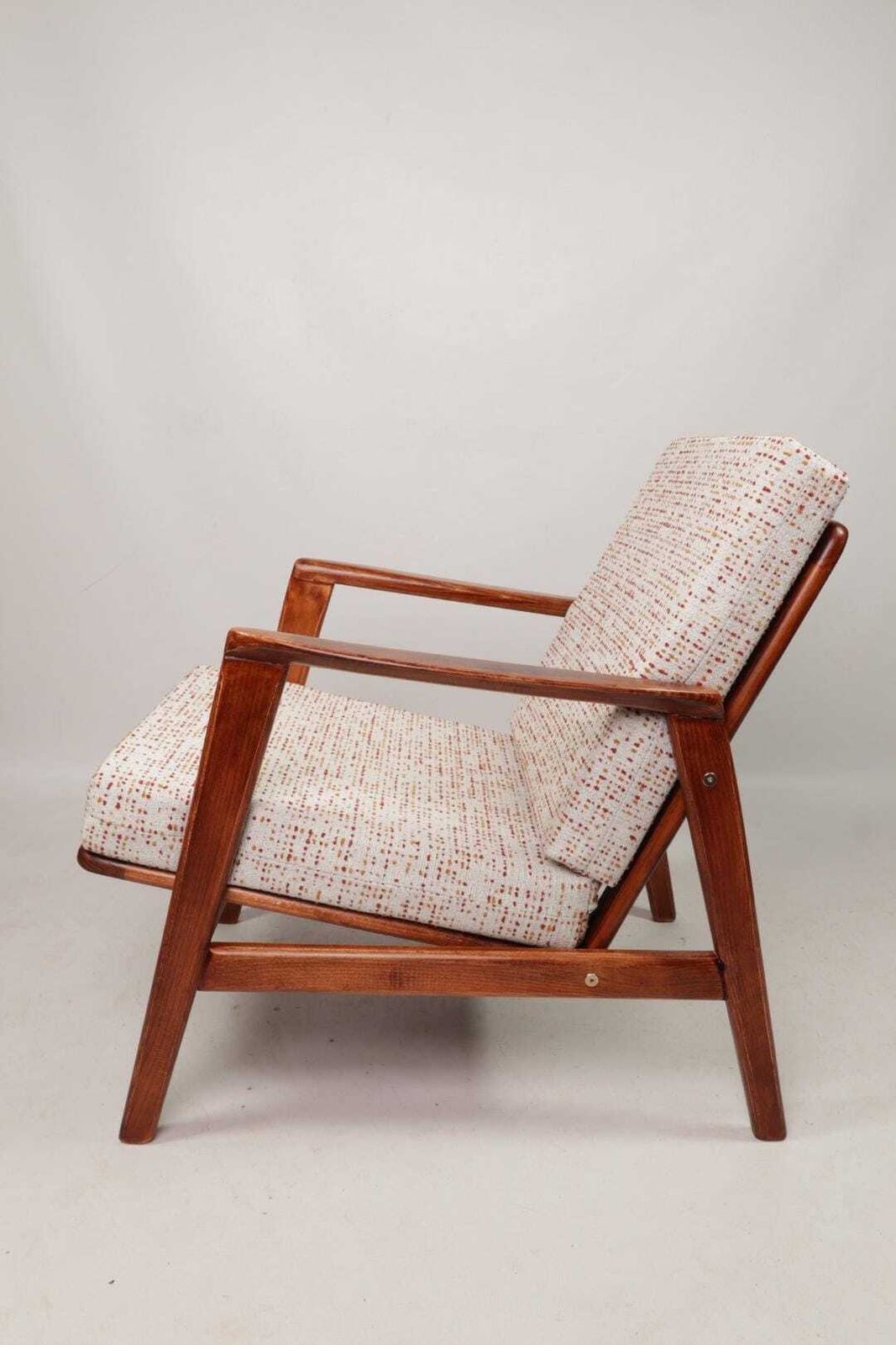 Scandinavian Vintage Armchair Bouclè Cushions Dottin Mid Century Design