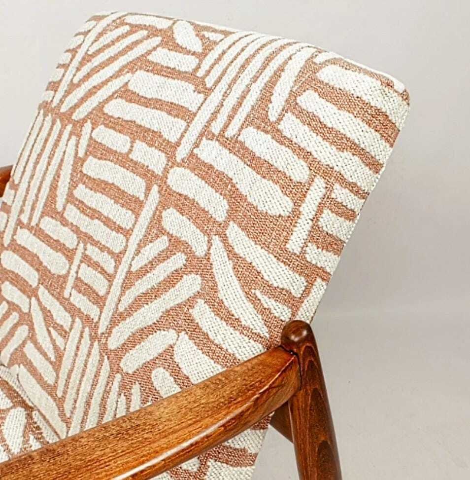Jacquard Vintage Armchair By Edmund Homa Gfm 64, 1960s, Poland Refurbished Mcm Design photo 749.0