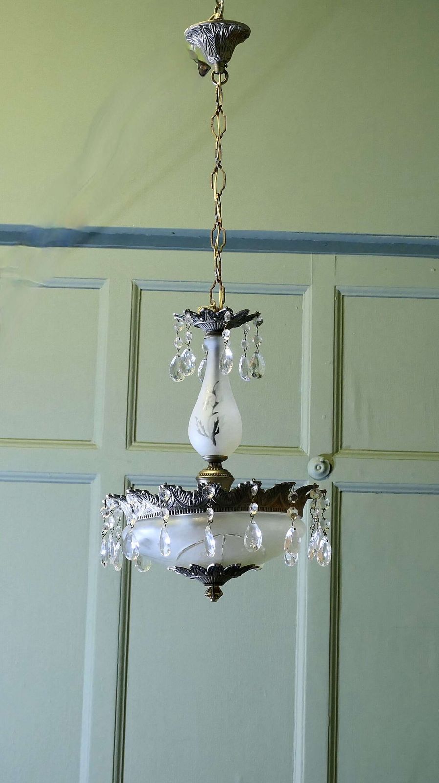 Magnificent Crystal Arts And Crafts Bowl Chandelier photo vinterior