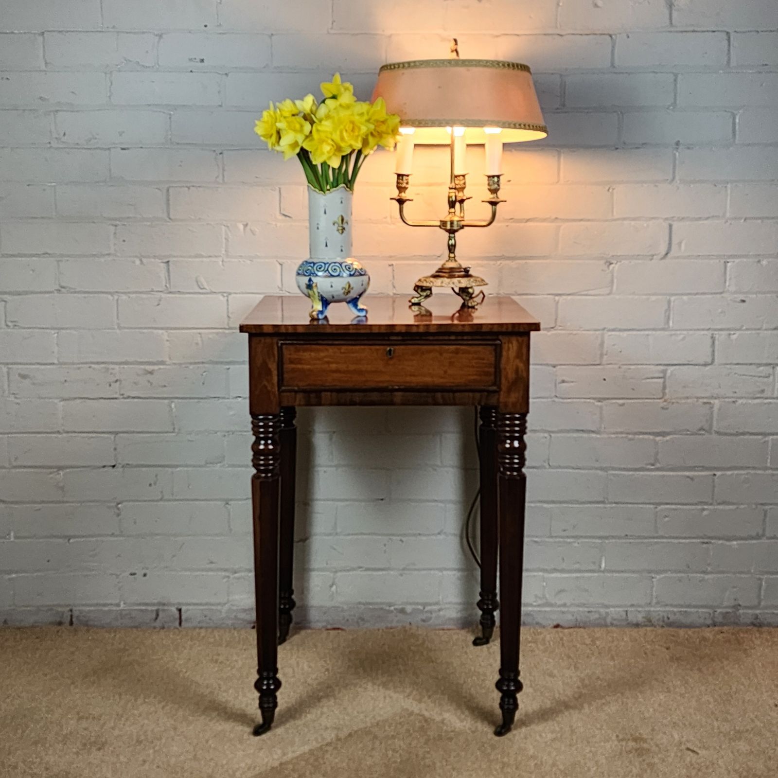 Georgian Mahogany Ladies Writing Desk, In The Manner Of Gillows photo vintage