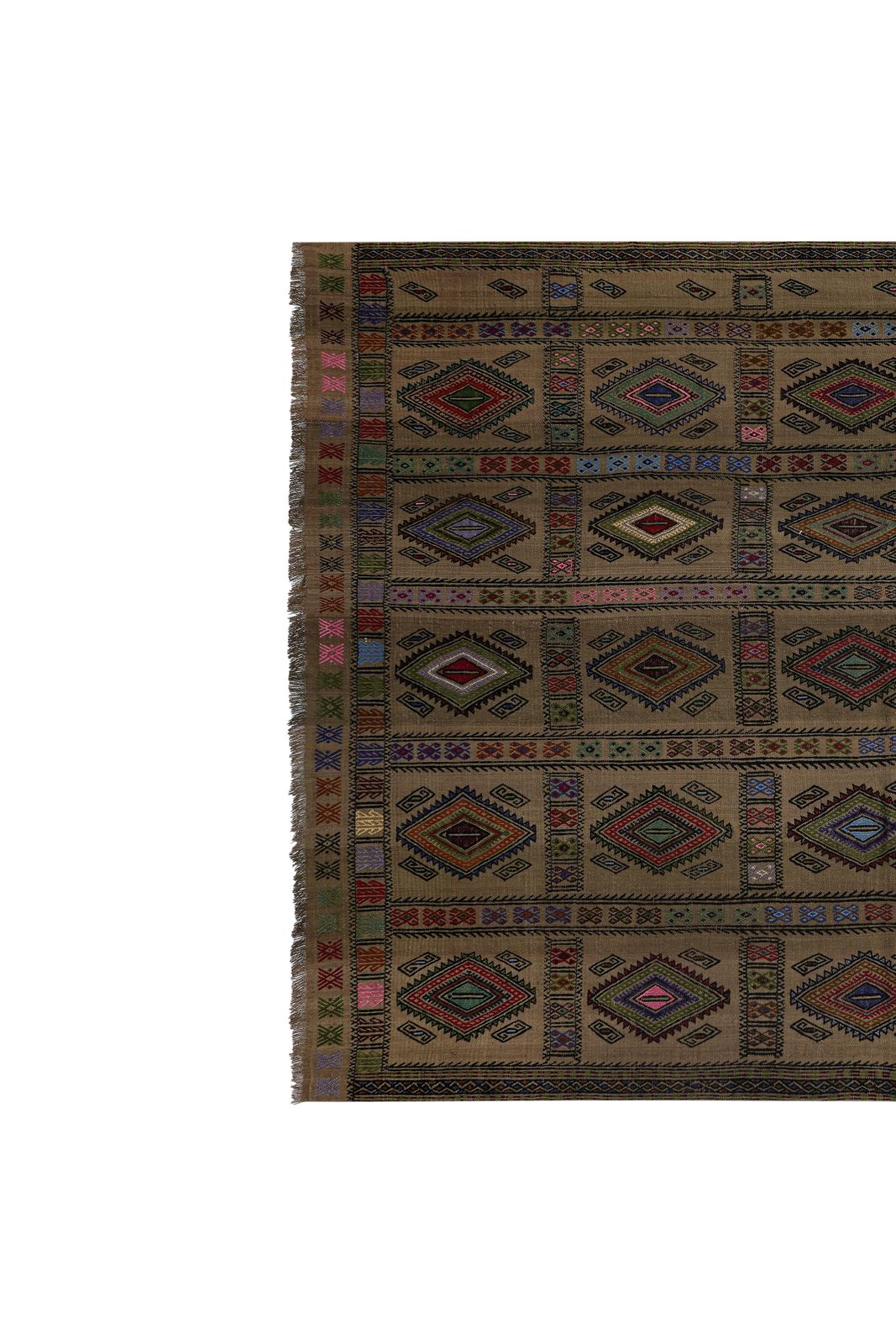 1960s Turkish Wool Jajim Kilim Rug 5'7'' X 7'7' photo vinterior