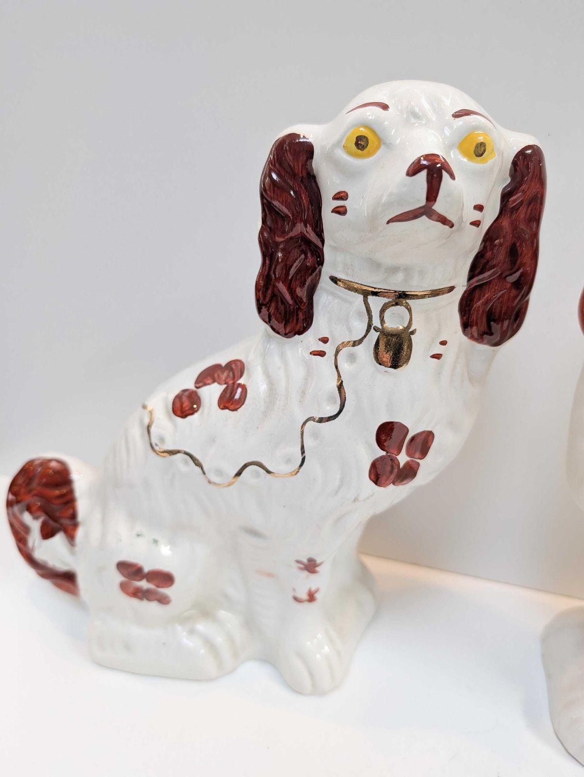 Pair Of Vintage Arthur Wood Staffordshire Dogs. Sitting Brown Spaniels, Made In England. photo for sale