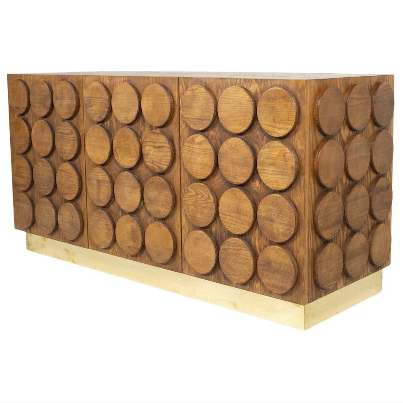 Contemporary Sideboard, Wood And Brass, Italy
