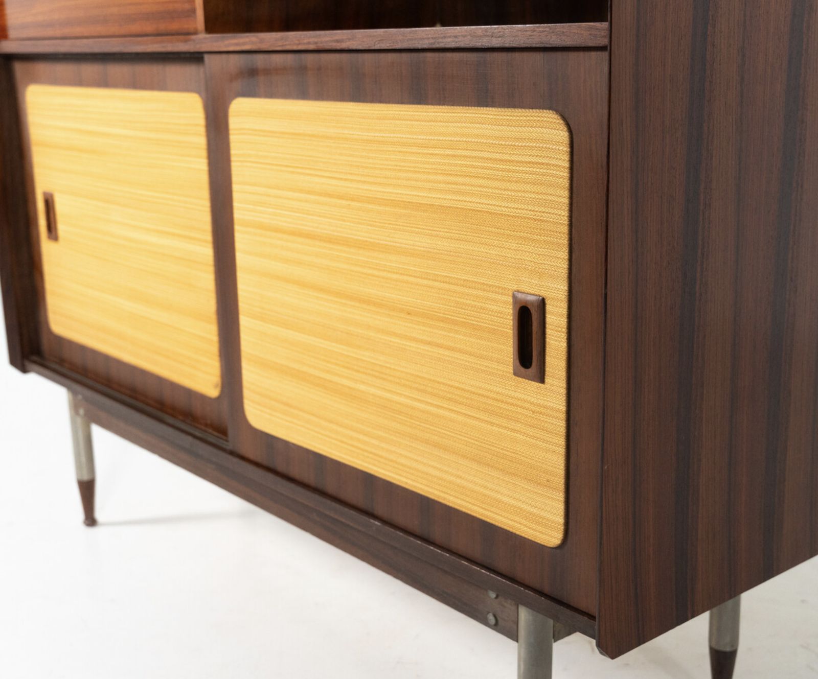 photo buy Mid Century Modern Highboard, Wood And Wicker, Italy