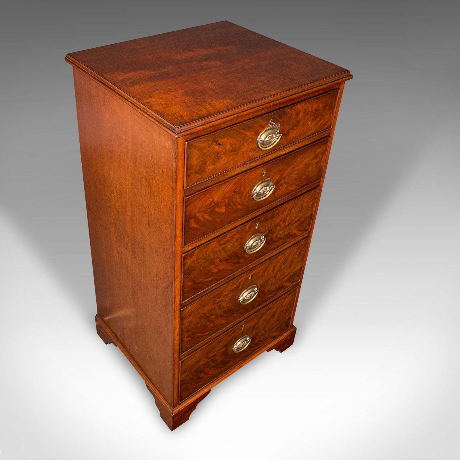 Antique English Tallboy, Chest Of Drawers, Victorian Walnut, Flame, Circa 1850 photo vinterior