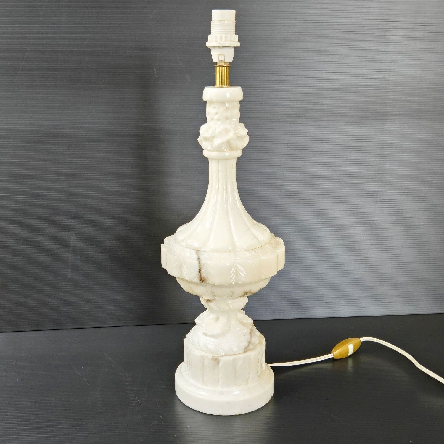 Stunning Vintage 1970s Alabaster Marble Table Lamp 70s Retro 70s