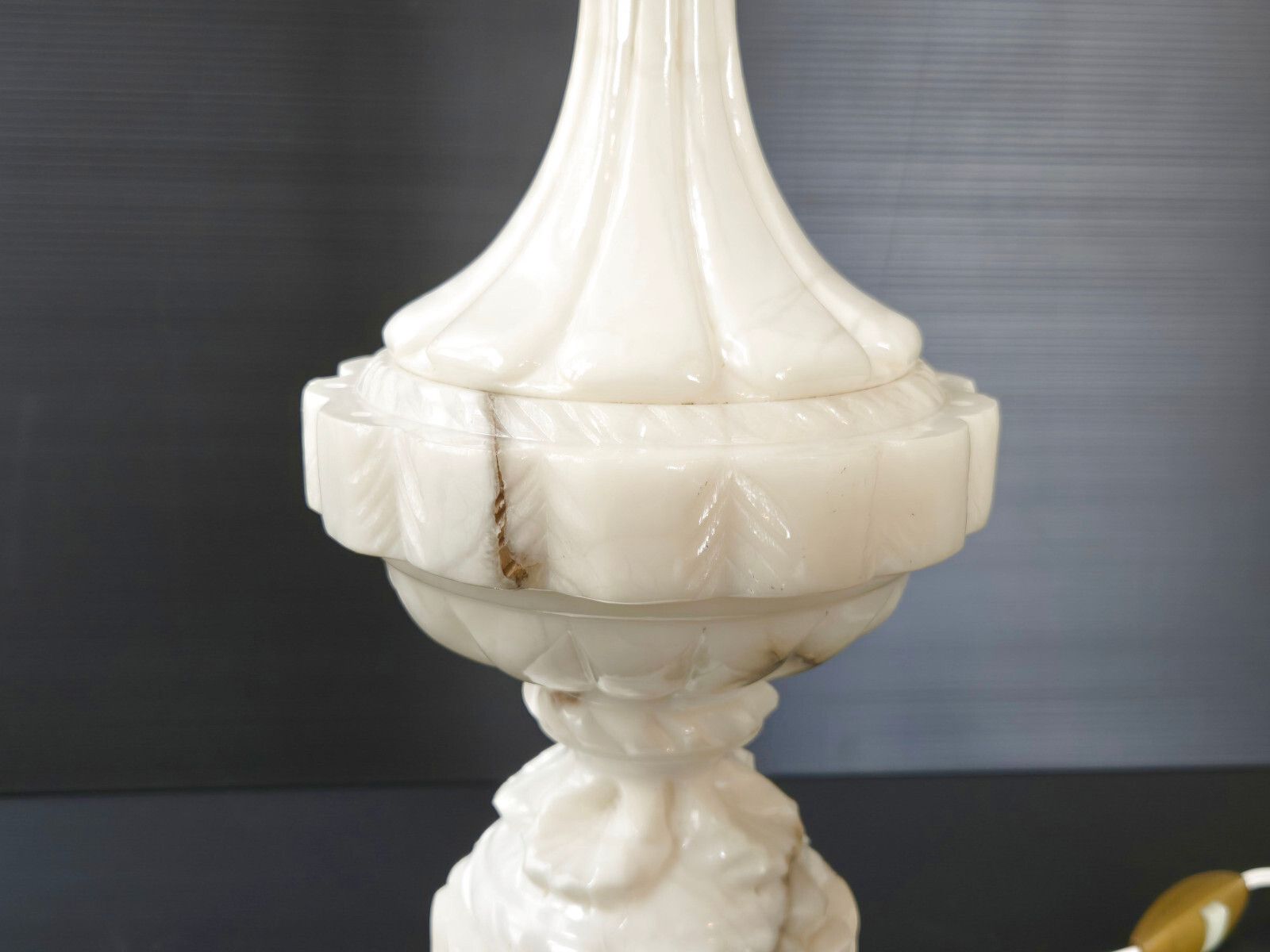 Stunning Vintage 1970s Alabaster Marble Table Lamp 70s Retro 70s photo for sale