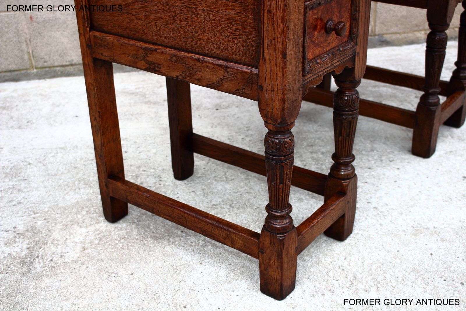 Furniture A 1920's Titchmarsh And Goodwin Style Carved Stressed Oak Burr Walnut Kneehole Desk / Writing Table photo